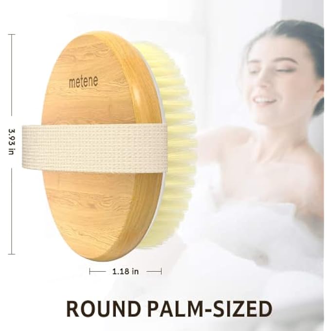 Metene 2 Pack Dry Body Brush, Shower Brush Wet and Dry Brushing, Dry brush for Cellulite and Lymphatic, Body Scrubber with Soft and Stiff Bristles, Suitable for All Kinds of Skin - Image 5